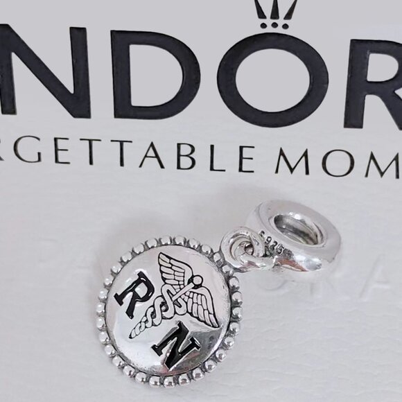 Pandora RN Registered Nurse Charm Life Saver Dangle Charm S925 Silver with box - Picture 1 of 9
